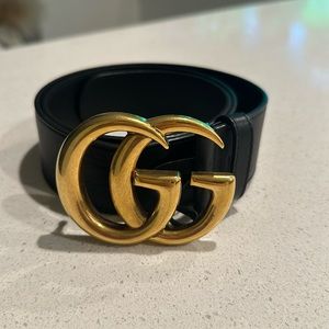 Gucci - Leather Belt with Double G Buckle - size: 75/30